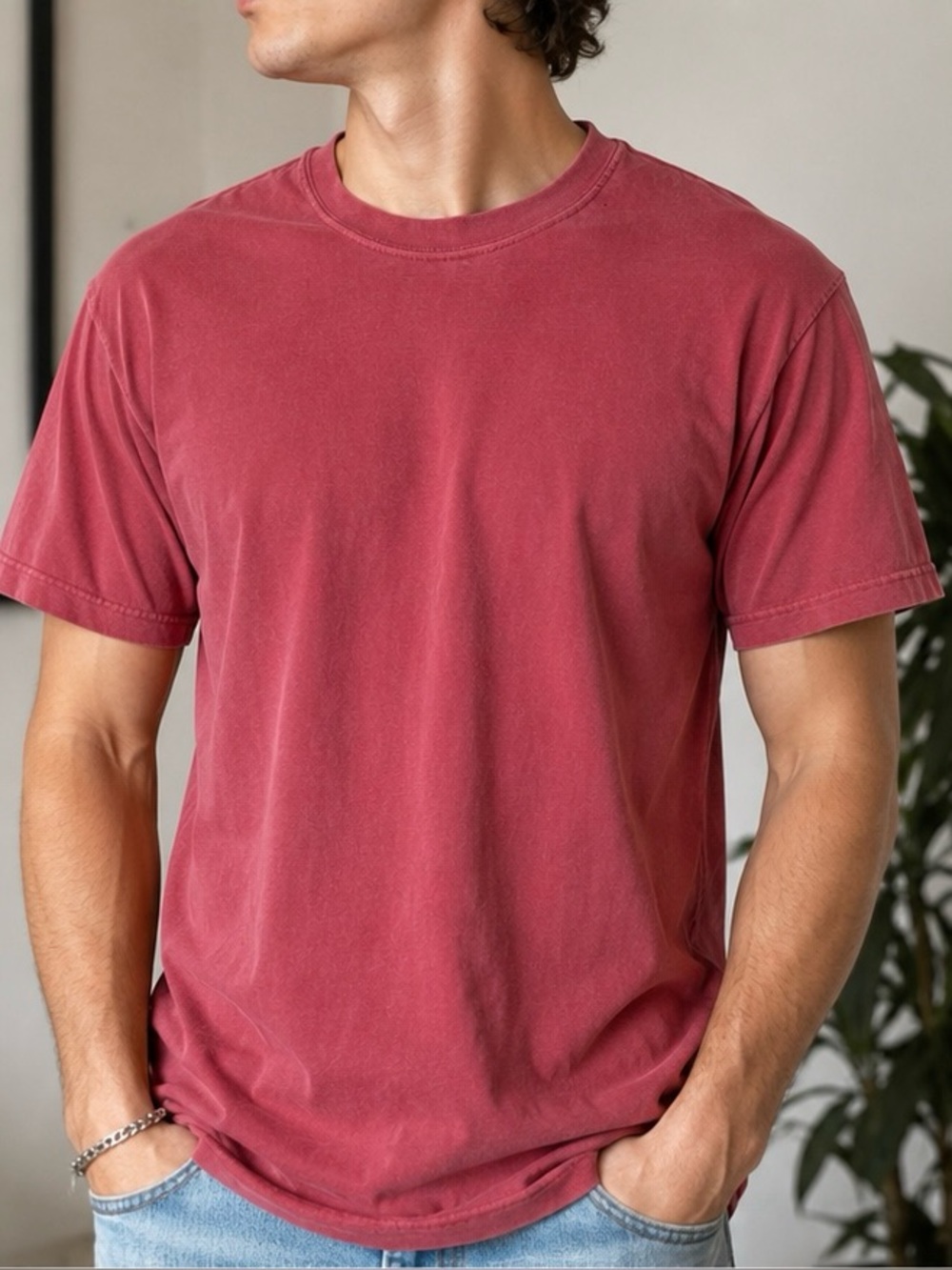 Comfort Colors Heavyweight Garment Dyed T-Shirt Dark Red Size L